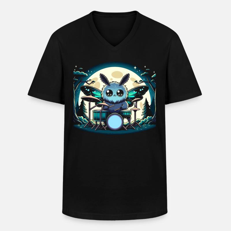 Mothman Point Pleasant Drummer Cryptide - T-shirt col V Homme - noir