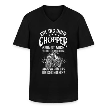 Chopper Motorrad Gang - Männer-T-Shirt mit V-Ausschnitt - Schwarz - Vorne - AI Model Male 178 dark (178cm)