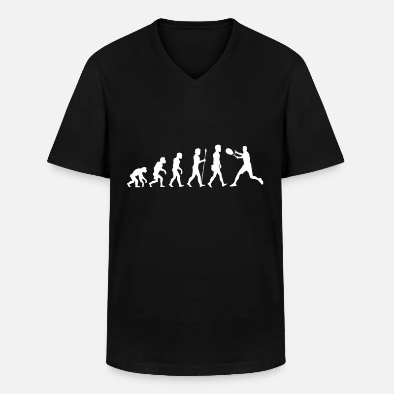 Tennis evolution - Men's V-Neck T-Shirt - black