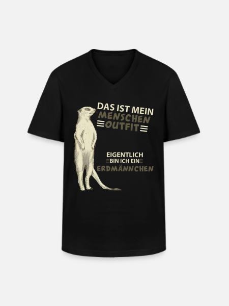 Erdmännchen - Männer-T-Shirt mit V-Ausschnitt - Schwarz