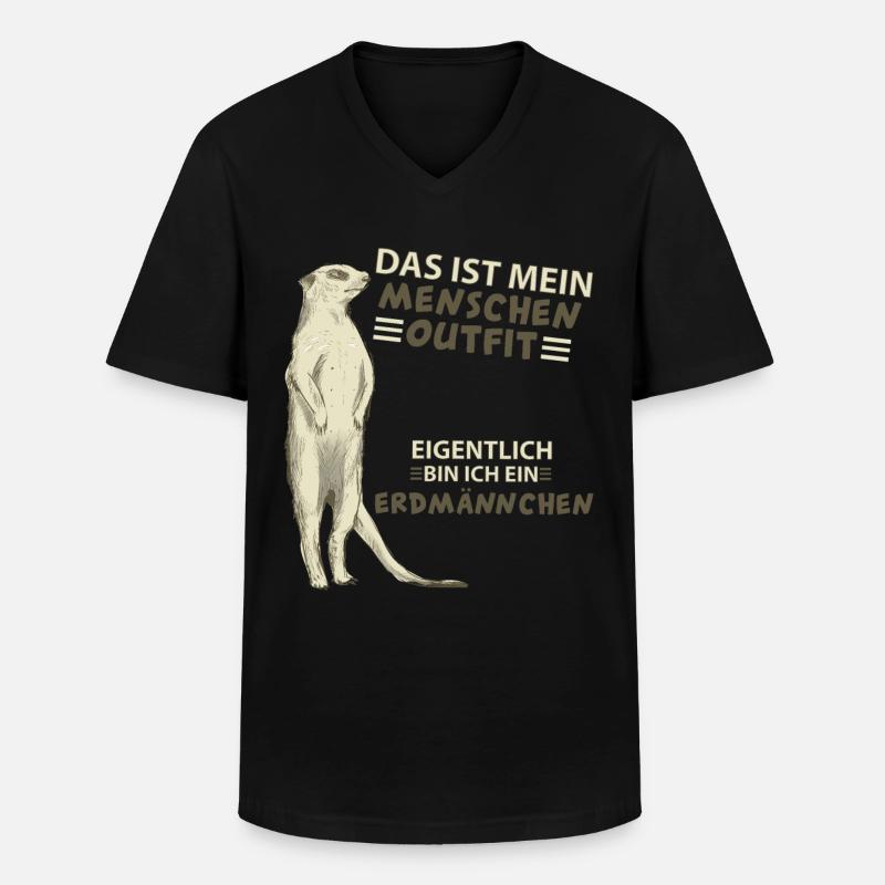 Erdmännchen - Männer-T-Shirt mit V-Ausschnitt - Schwarz