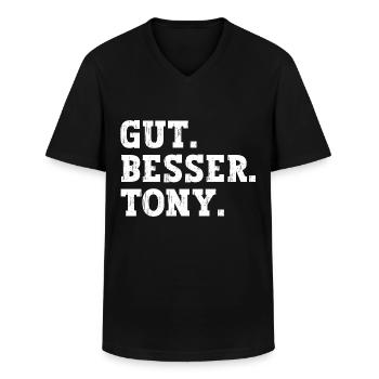 Gut Besser Tony Lustiger Spruch Name Tony - Männer-T-Shirt mit V-Ausschnitt - Schwarz - Vorne - AI Model Male 178 dark (178cm)