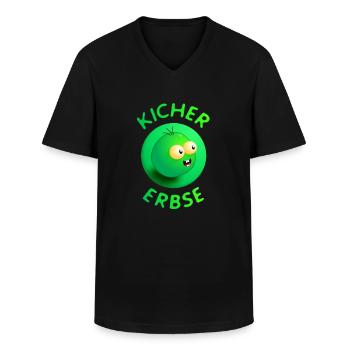 pois chiche - T-shirt col V Homme - noir - Devant - AI Model Male 178 dark (178cm)