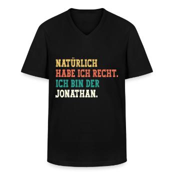 Jonathan Lustiger Spruch Vorname Name Jonathan - Männer-T-Shirt mit V-Ausschnitt - Schwarz - Vorne - AI Model Male 178 dark (178cm)