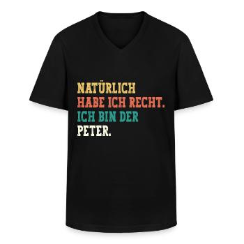 Peter Lustiger Spruch Vorname Name Peter - Männer-T-Shirt mit V-Ausschnitt - Schwarz - Vorne - AI Model Male 178 dark (178cm)