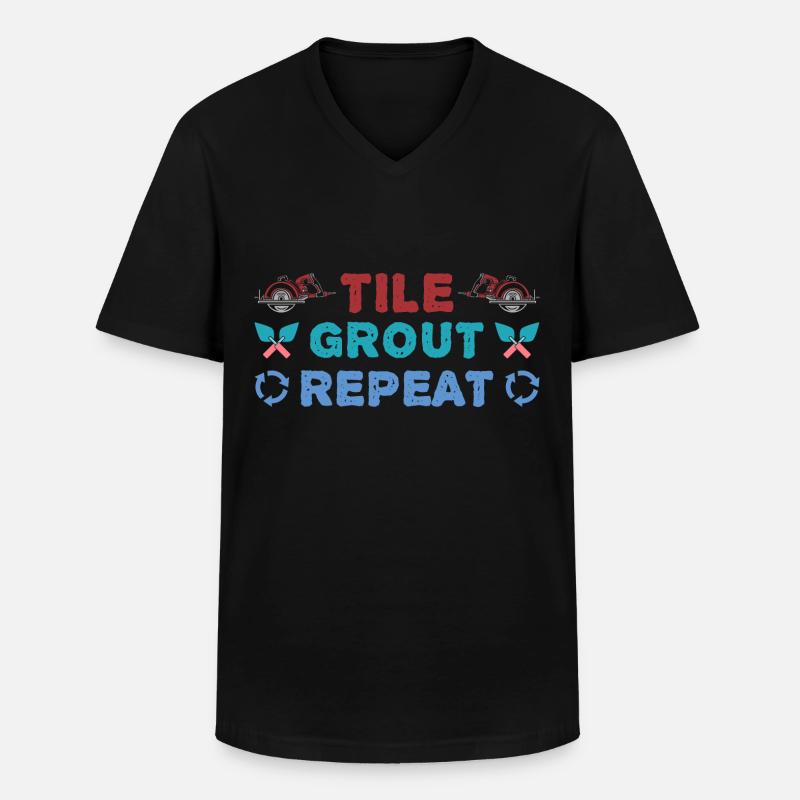 Beruf Bester Fliesenleger Geschenk-Idee - Männer-T-Shirt mit V-Ausschnitt - Schwarz