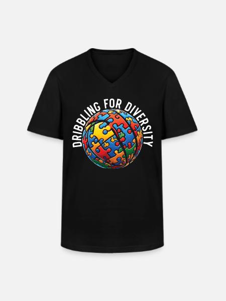 Autism basketball player - Men's V-Neck T-Shirt - black