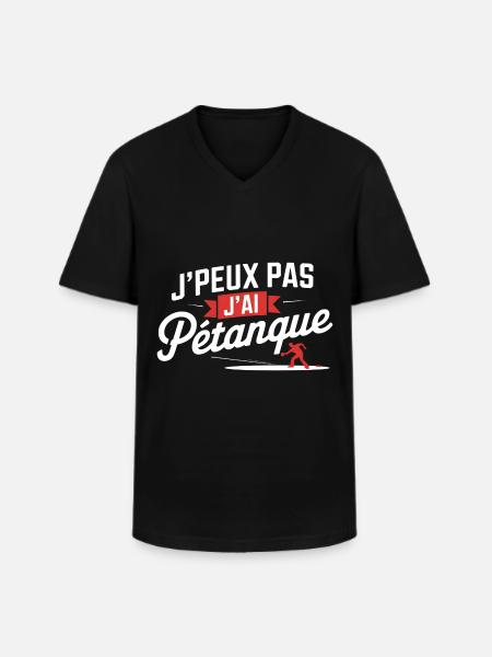 I can't I have petanque - Men's V-Neck T-Shirt - black