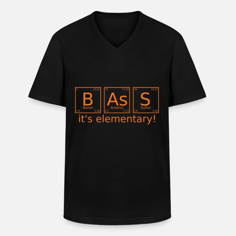 Bass-Elemente - Männer-T-Shirt mit V-Ausschnitt - Schwarz
