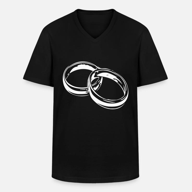 Ringe - Männer-T-Shirt mit V-Ausschnitt - Schwarz