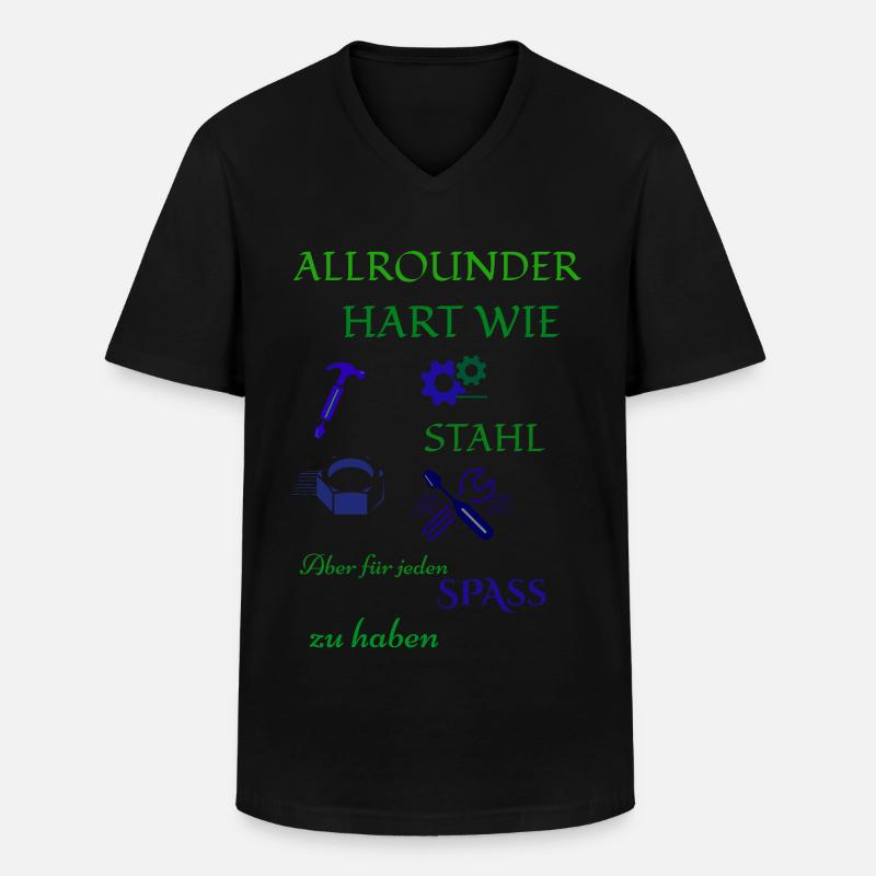 Handwerker Kaffee und Bier - Männer-T-Shirt mit V-Ausschnitt - Schwarz