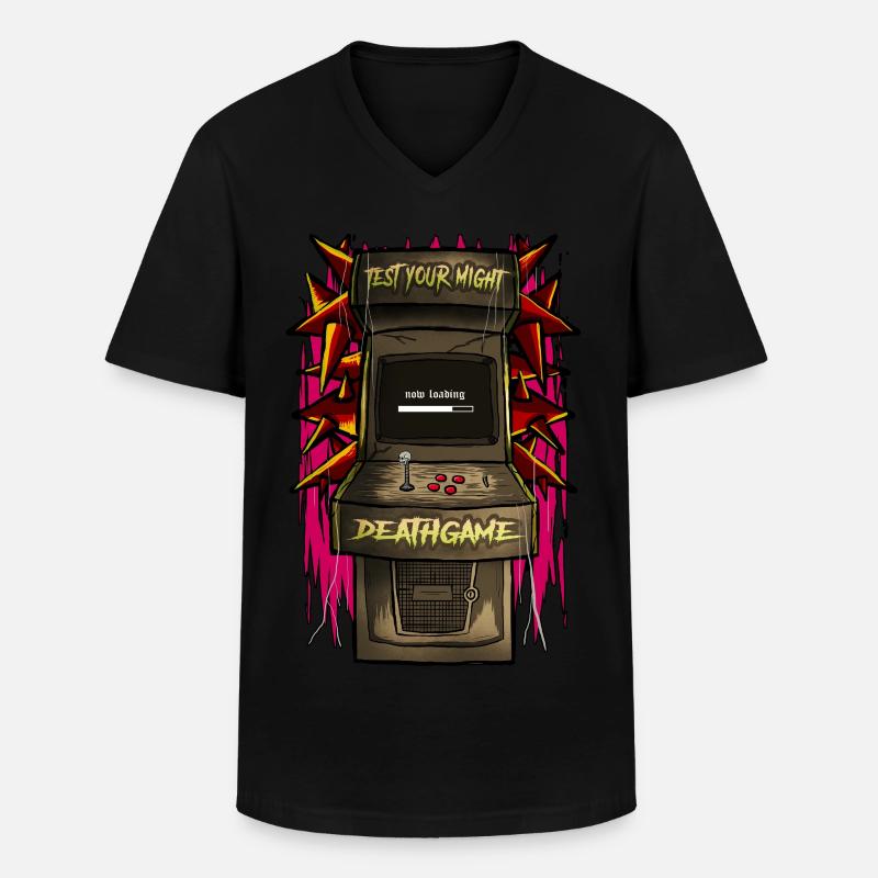 Arcade DeathGame - Männer-T-Shirt mit V-Ausschnitt - Schwarz