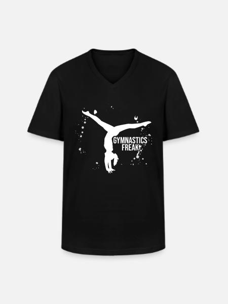Women power sport handstand gymnastics gymnastics - Men's V-Neck T-Shirt - black
