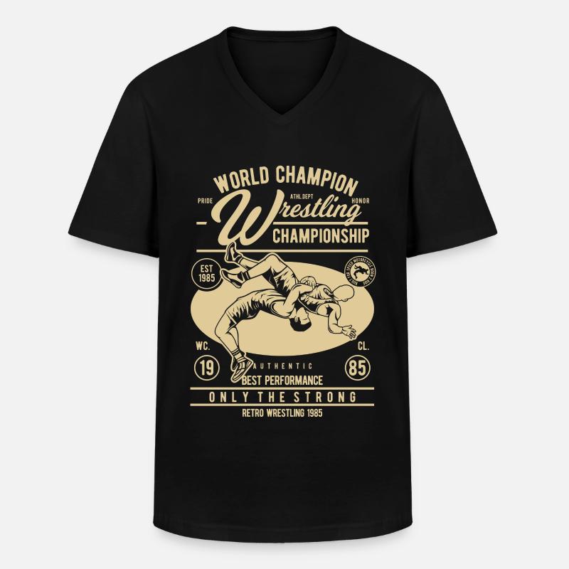 Wrestling Design / Cooles Design - Männer-T-Shirt mit V-Ausschnitt - Schwarz