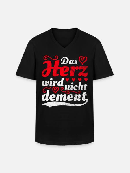 Das Herz wird nicht dement - Männer-T-Shirt mit V-Ausschnitt - Schwarz