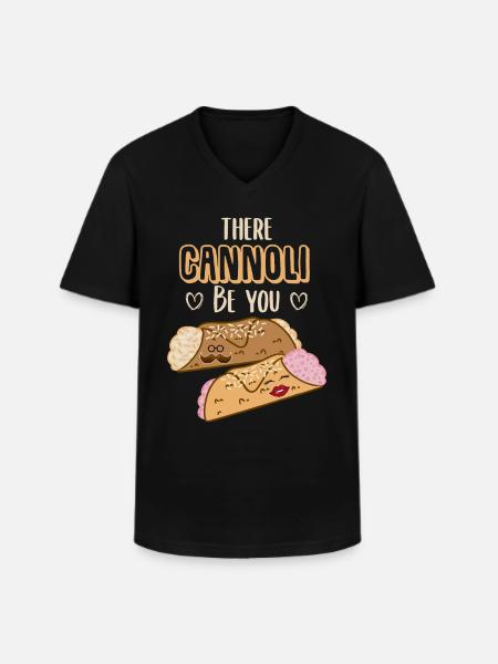 There cannoli be you - Men's V-Neck T-Shirt - black