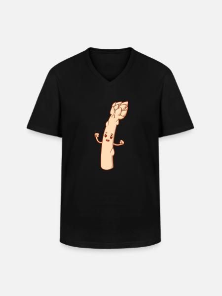 Comic Asparagus - Men's V-Neck T-Shirt - black