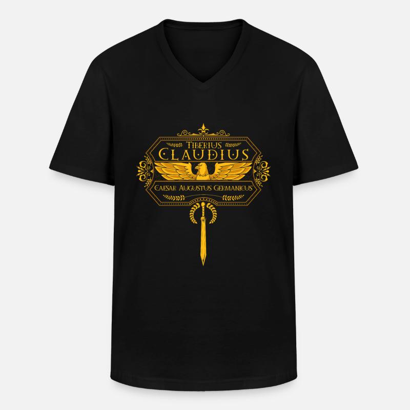 Römische Kaiser - Claudius - Männer-T-Shirt mit V-Ausschnitt - Schwarz