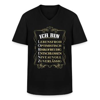 Für den besten Menschen - Ich bin Lorenz - Männer-T-Shirt mit V-Ausschnitt - Schwarz - Vorne - AI Model Male 178 dark (178cm)