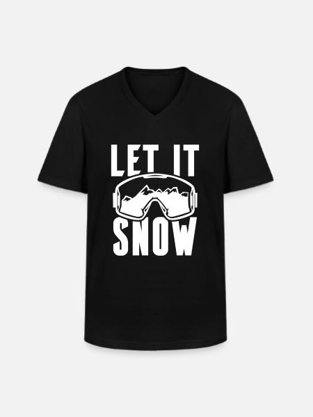Let it Snow Winter Ski - Men's V-Neck T-Shirt - black