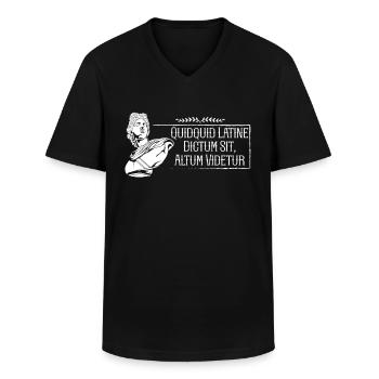 Latein - Quidquid Latine Dictum Sit Altum Videtur - Männer-T-Shirt mit V-Ausschnitt - Schwarz - Vorne - AI Model Male 178 dark (178cm)