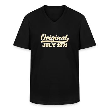 51st birthday July born 1971 Gift idea - Men's V-Neck T-Shirt - black - Front - AI Model Male 178 dark (178cm)