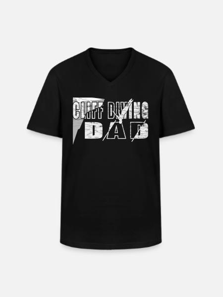 Cliff diving dad - Klippenspringen - Männer-T-Shirt mit V-Ausschnitt - Schwarz