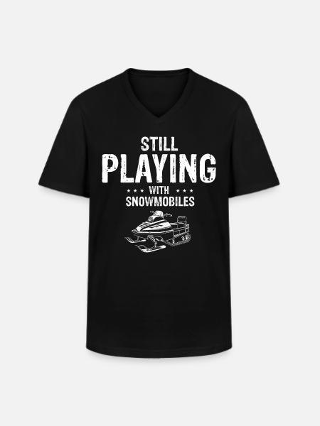 Snowmobiler and Skidoo Design - Men's V-Neck T-Shirt - black