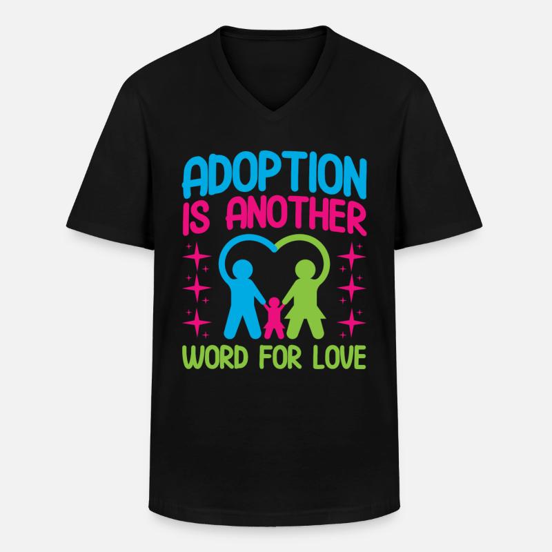 Adoptiveltern Adoption von Kindern Pflegeeltern - Männer-T-Shirt mit V-Ausschnitt - Schwarz