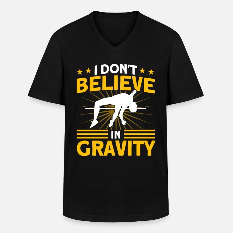 Stabhochsprung Leichtathletik Springen Geschenk - Männer-T-Shirt mit V-Ausschnitt - Schwarz