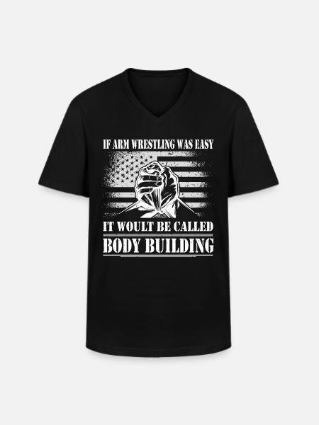 Armwrestler USA-Flaggen-Handdrücken - Männer-T-Shirt mit V-Ausschnitt - Schwarz