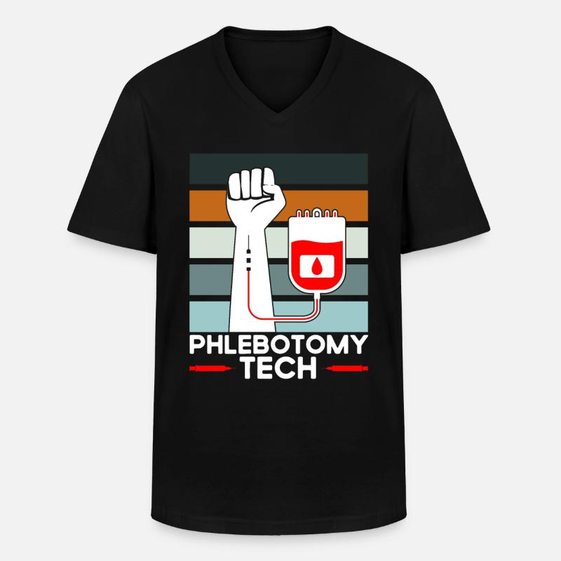 Phlebotomie Blutabnahme Phlebotomist Tech Geschenk - Männer-T-Shirt mit V-Ausschnitt - Schwarz