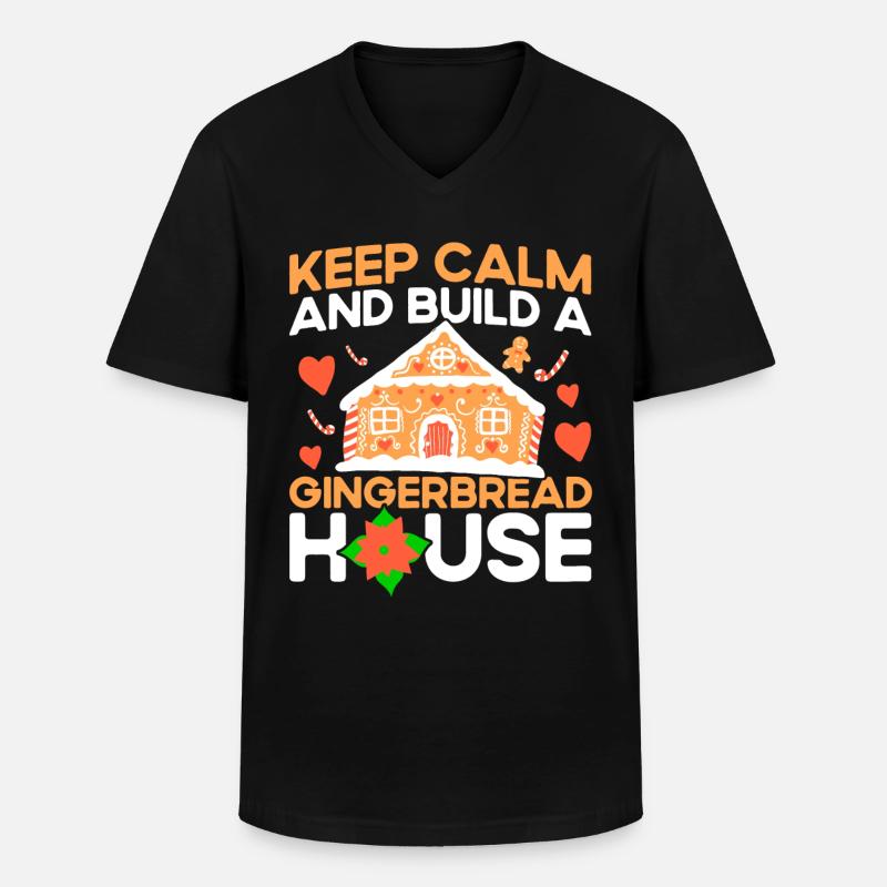 Lebkuchen backen Plätzchen backen Plätzchenbacken - Männer-T-Shirt mit V-Ausschnitt - Schwarz