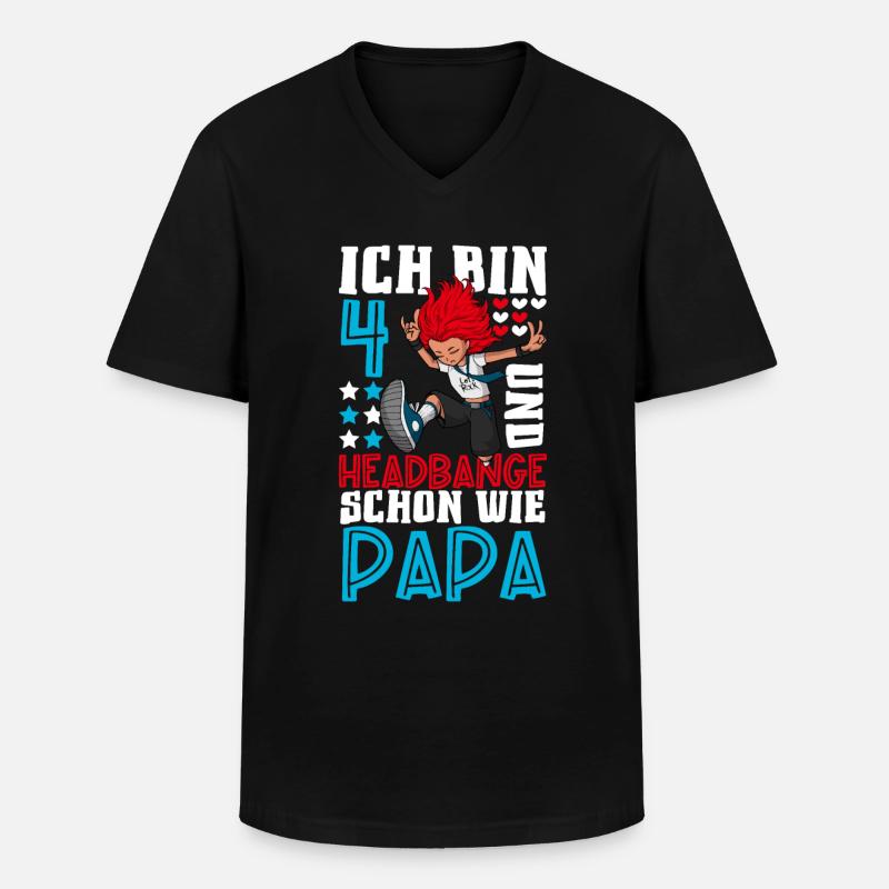 Ich bin 4 - Mädchen Rocker - Männer-T-Shirt mit V-Ausschnitt - Schwarz