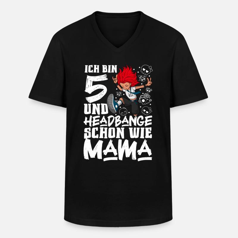 Ich bin 5 - Mädchen Rocker - Männer-T-Shirt mit V-Ausschnitt - Schwarz