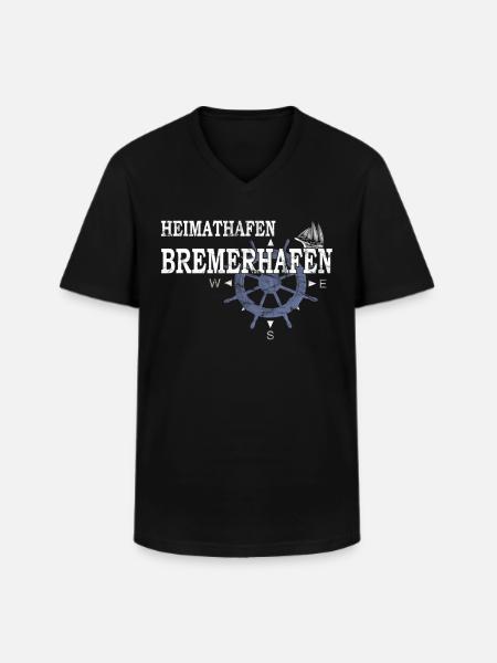 Heimathafen Bremehafen - Hafenarbeiter - Männer-T-Shirt mit V-Ausschnitt - Schwarz
