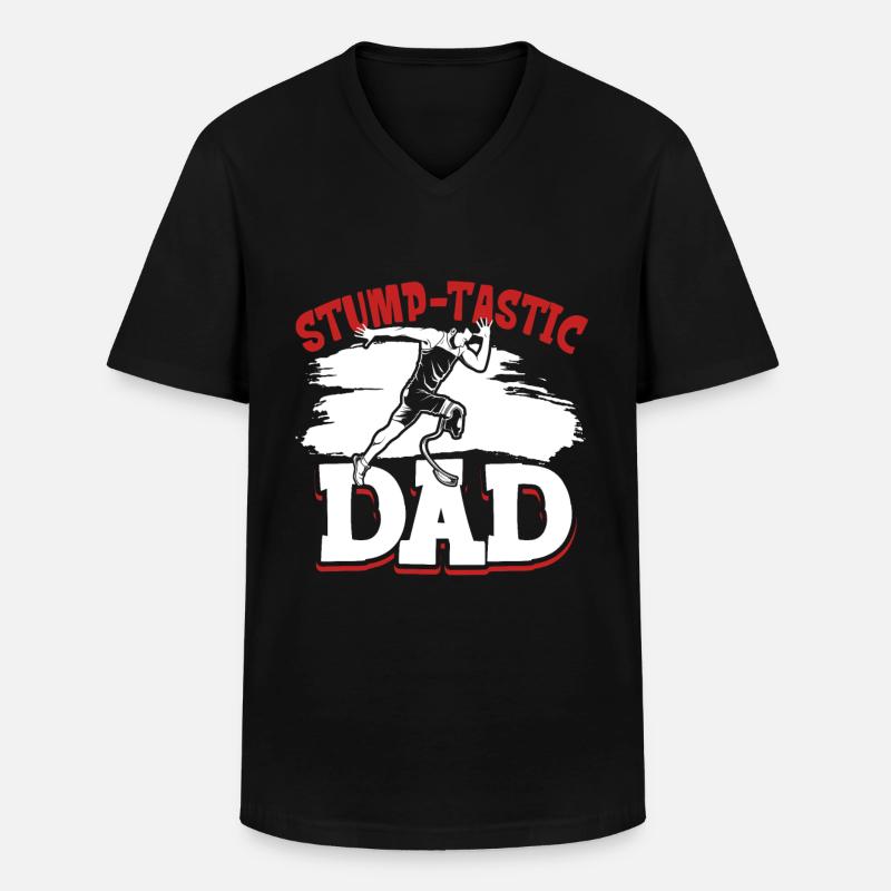 Bester Papa mit Beinprothese - Männer-T-Shirt mit V-Ausschnitt - Schwarz
