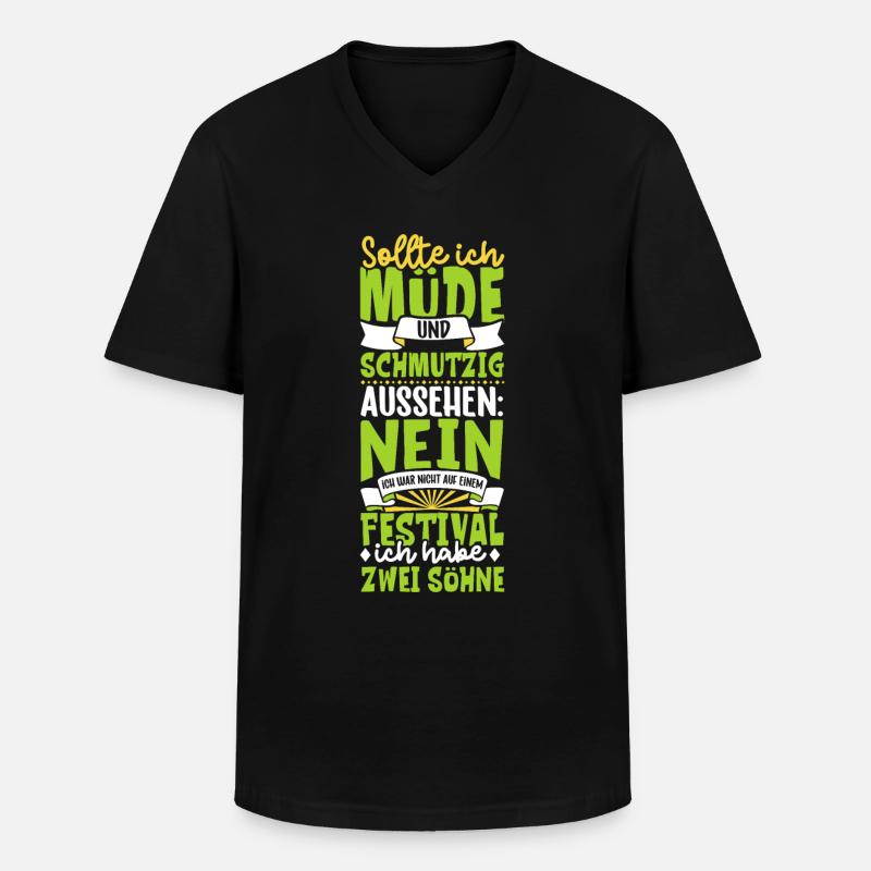 Müde und schmutzig - zwei Söhne - Männer-T-Shirt mit V-Ausschnitt - Schwarz