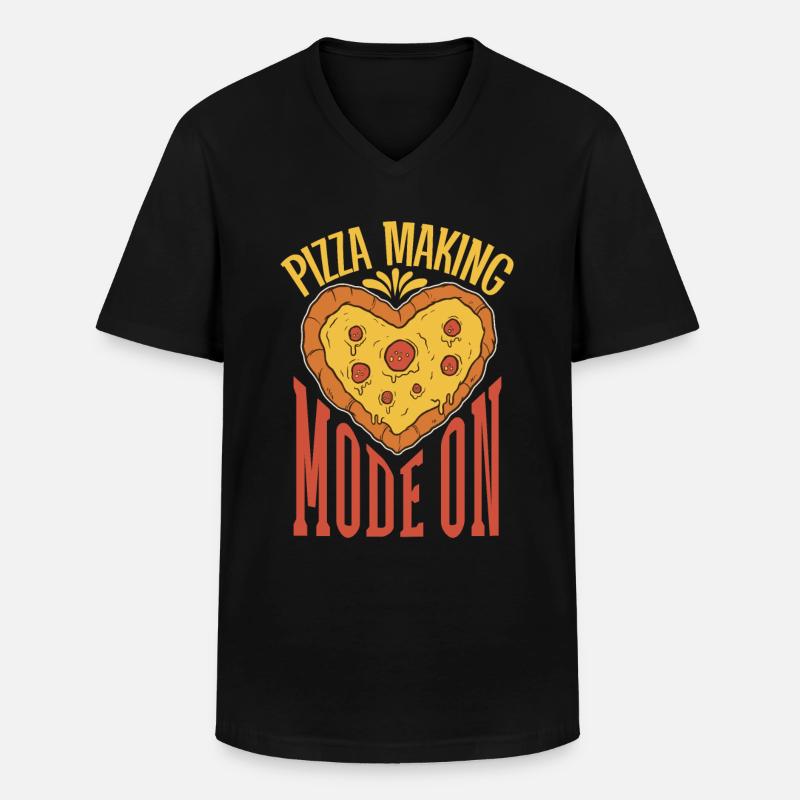 Pizza Making Mode On - Pizzabäcker - Männer-T-Shirt mit V-Ausschnitt - Schwarz
