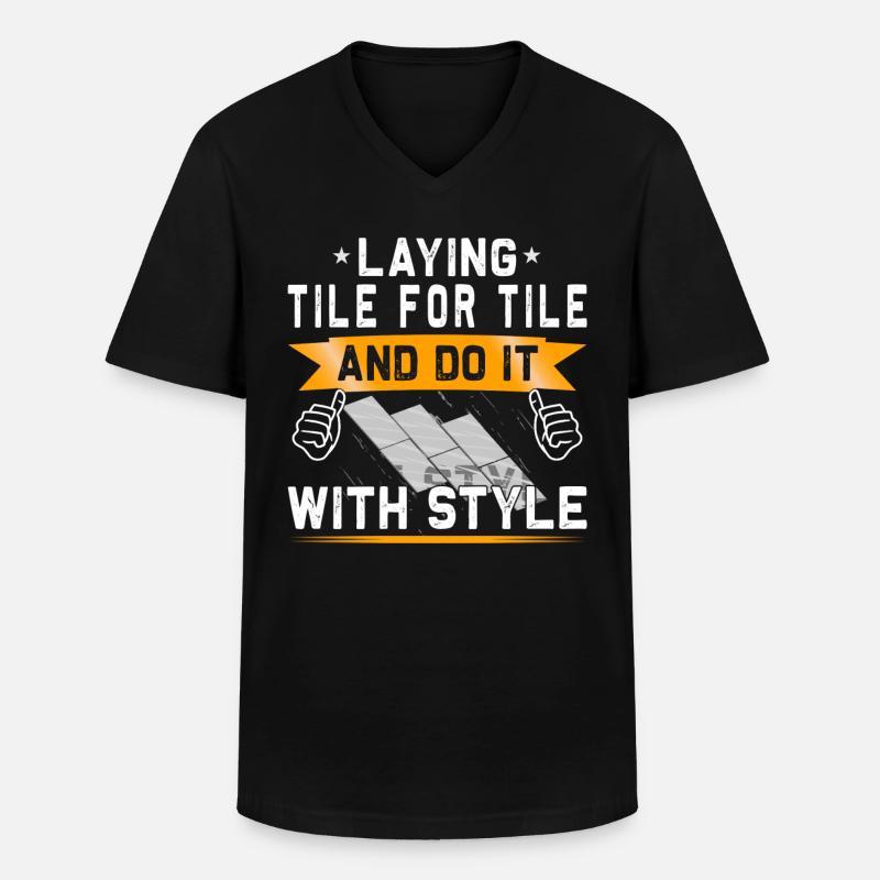 Bodenbelagsbau Teppichverleger - Männer-T-Shirt mit V-Ausschnitt - Schwarz