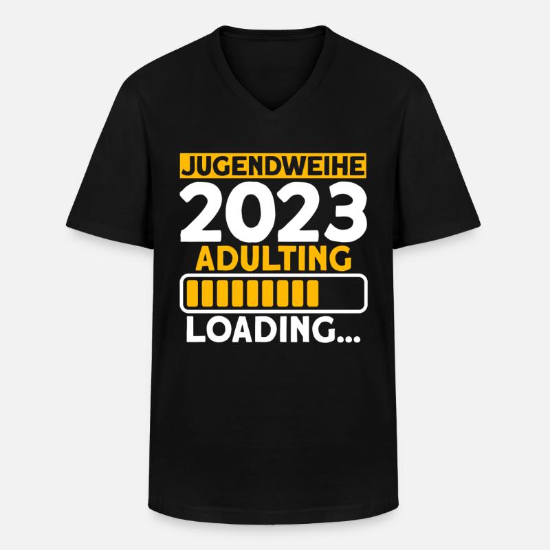 Jugendweihe 2023 Adulting Loading… Geschenk - Männer-T-Shirt mit V-Ausschnitt - Schwarz