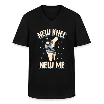 Neues Knie neues Ich - Knie Titan - Männer-T-Shirt mit V-Ausschnitt - Schwarz - Vorne - AI Model Male 178 dark (178cm)