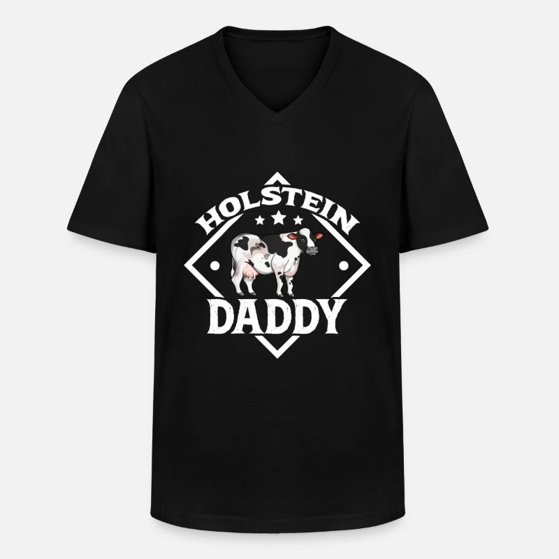Holstein Daddy - Holstein Beef - Men's V-Neck T-Shirt - black