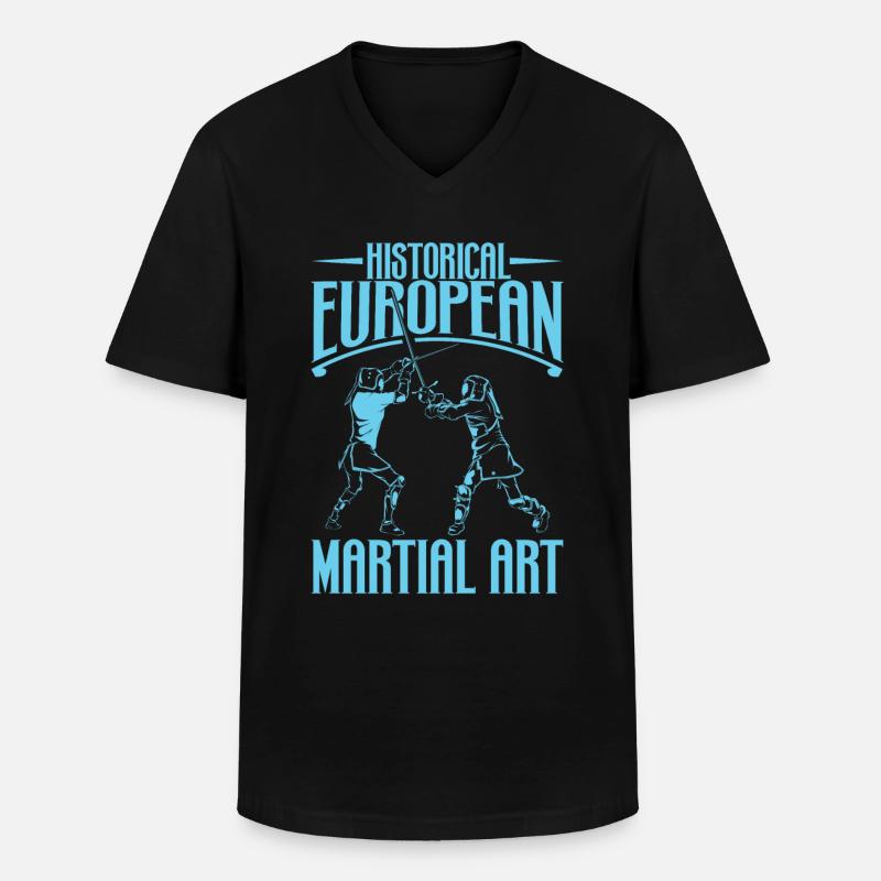 Schwertkampf - HEMA - Männer-T-Shirt mit V-Ausschnitt - Schwarz