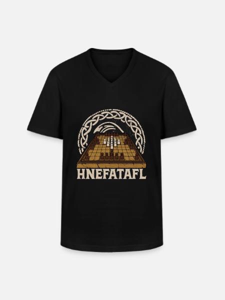 Historisches Brettspiel Hnefatafl - Männer-T-Shirt mit V-Ausschnitt - Schwarz