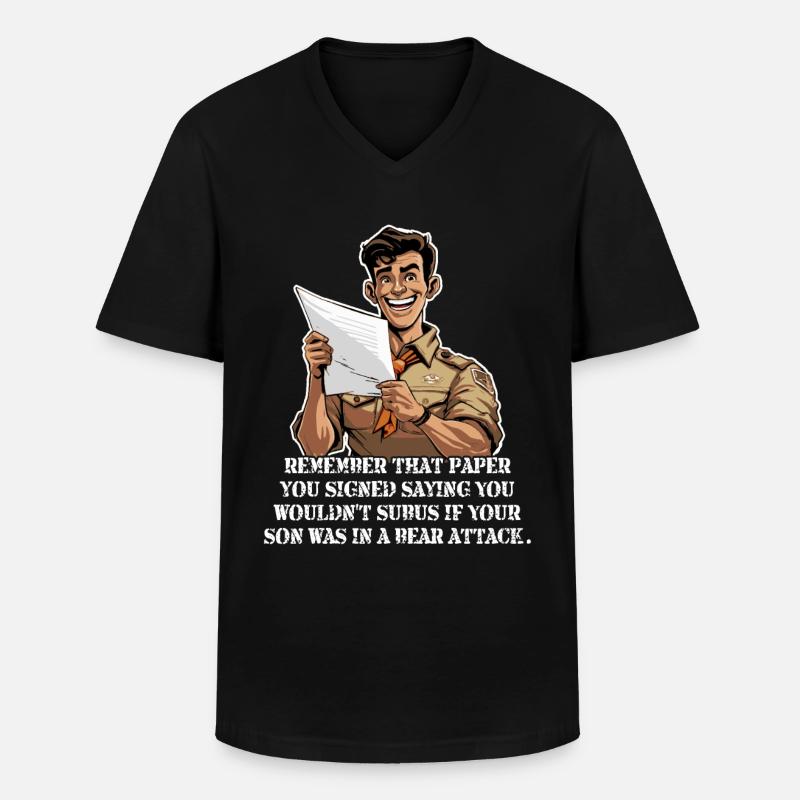 Scoutmaster – Lustiger Pfadfinderführer - Männer-T-Shirt mit V-Ausschnitt - Schwarz