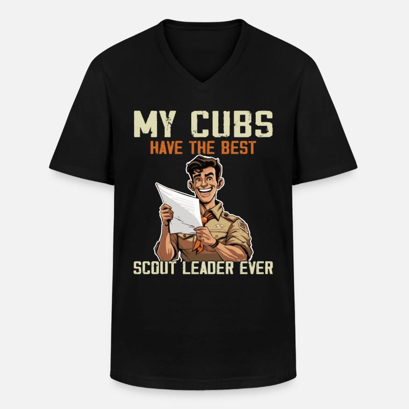 Camping Scouting - Lustiger Pfadfindervater - Männer-T-Shirt mit V-Ausschnitt - Schwarz