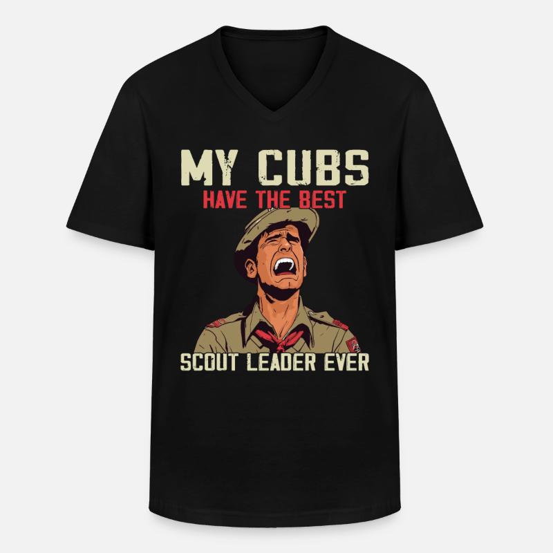 Camping Scouting - Lustiger Pfadfindervater - Männer-T-Shirt mit V-Ausschnitt - Schwarz