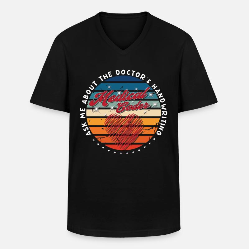Medical Assistant - Medical Coder - Men's V-Neck T-Shirt - black