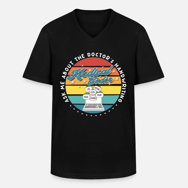 Medical Assistant - Medical Coder - Men's V-Neck T-Shirt - black